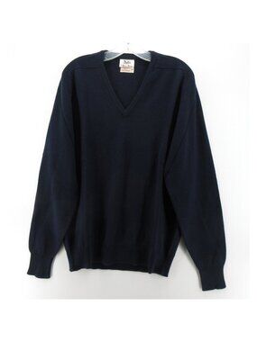 VINTAGE Alan Paine Sweater 44 Navy Cashmere 60s 70s England Large